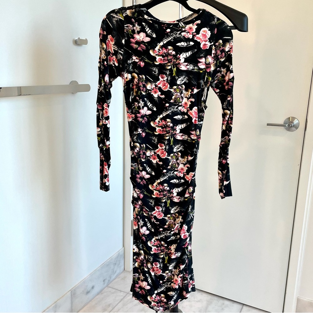 Nicole Miller Artelier ruched cocktail midi dress, Size 4